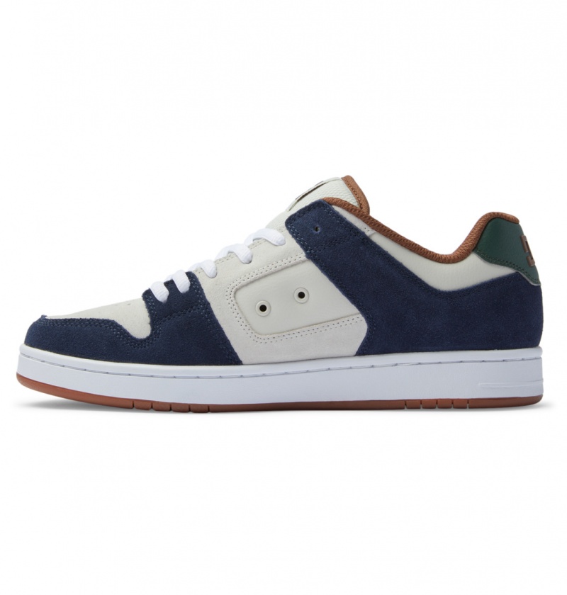 Navy / Khaki DC Shoes Manteca S - Leather Skate Shoes | 497SHXTRK