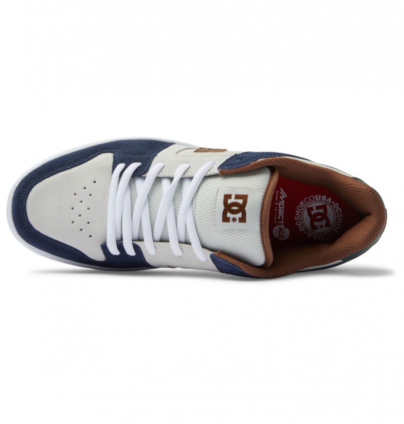 Navy / Khaki DC Shoes Manteca S - Leather Skate Shoes | 497SHXTRK