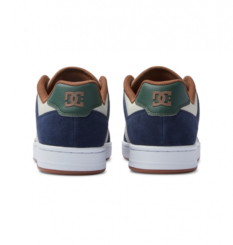 Navy / Khaki DC Shoes Manteca S - Leather Skate Shoes | 497SHXTRK