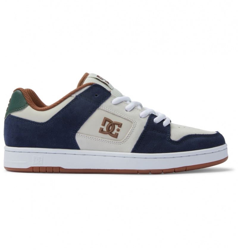 Navy / Khaki DC Shoes Manteca S - Leather Skate Shoes | 497SHXTRK