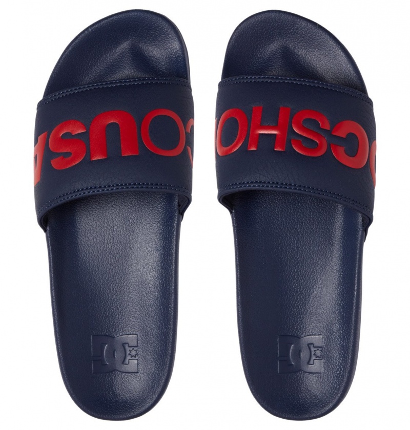 Navy / Red DC Shoes DC Slide - Slider Sandals | 216CDAPNF