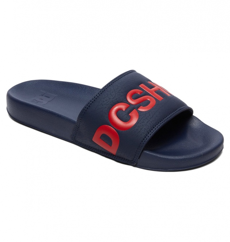 Navy / Red DC Shoes DC Slide - Slider Sandals | 216CDAPNF