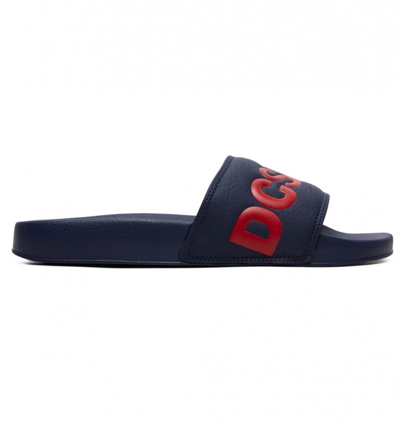 Navy / Red DC Shoes DC Slide - Slider Sandals | 216CDAPNF