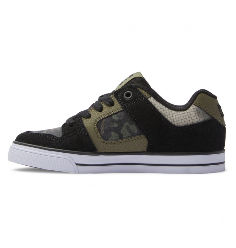 Olive Camouflage DC Shoes Pure - Leather Shoes | 857FHVLBX