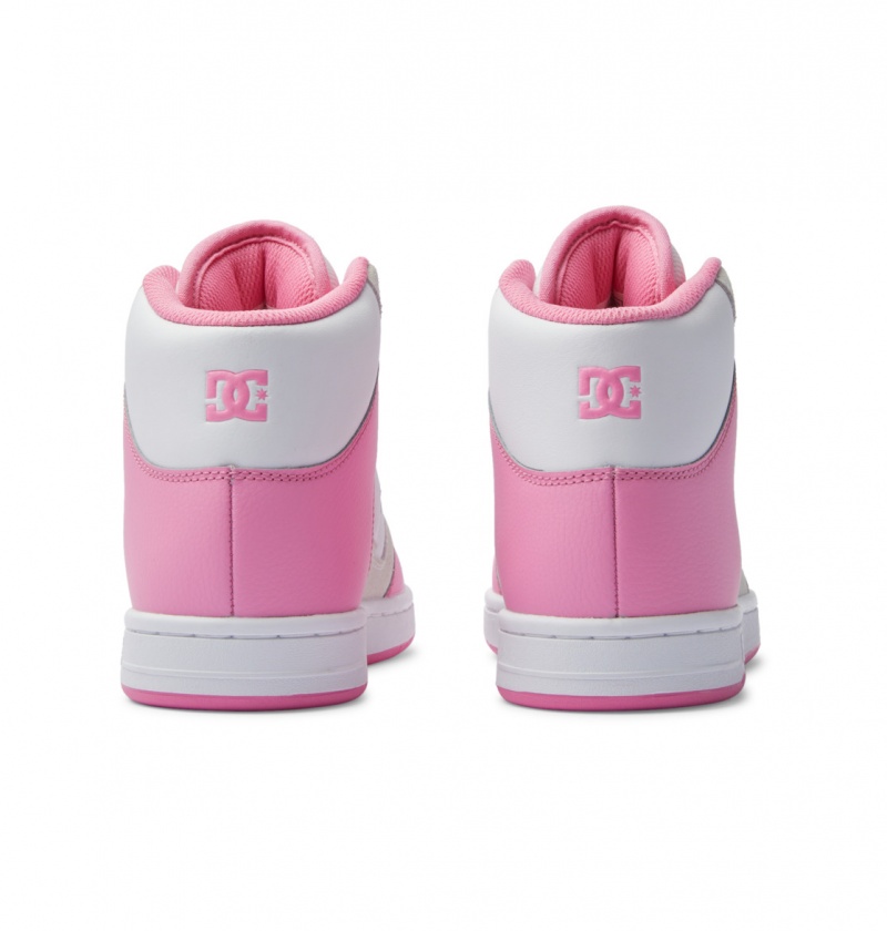 Pink / White DC Shoes Manteca 4 Hi - High-Top Leather Shoes | 723TIGBNP