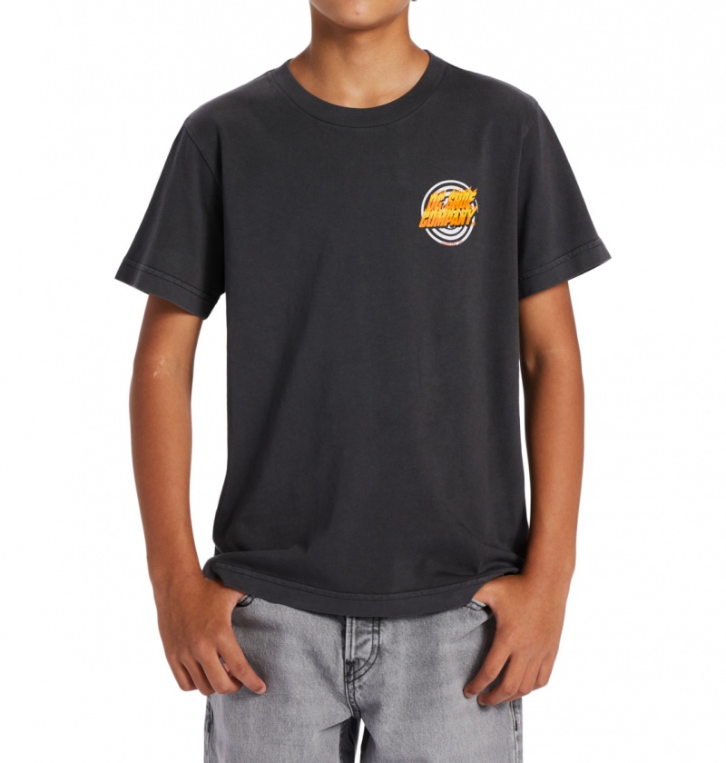 Pirate Black Enzyme Wash DC Shoes Burner - T-Shirt 10-16 | 762NCMEQW