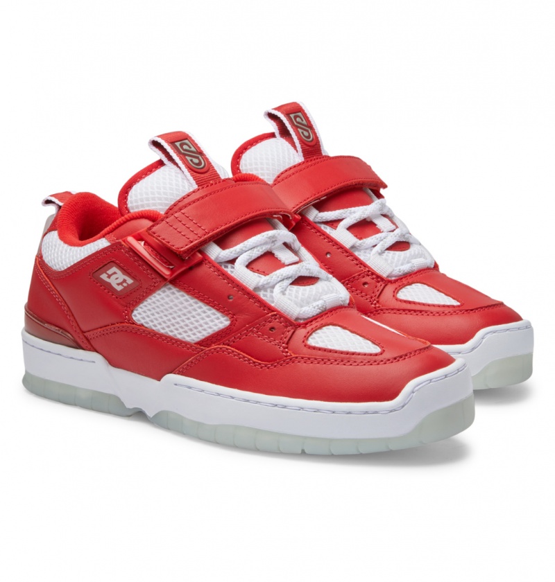 Red / White DC Shoes Js 1 - Leather Shoes | 937IPLNYX