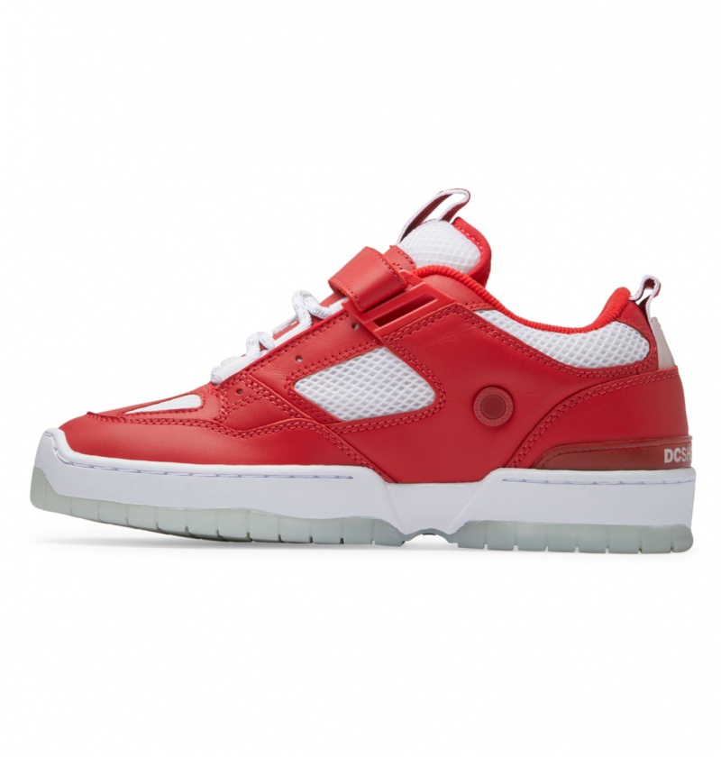 Red / White DC Shoes Js 1 - Leather Shoes | 937IPLNYX