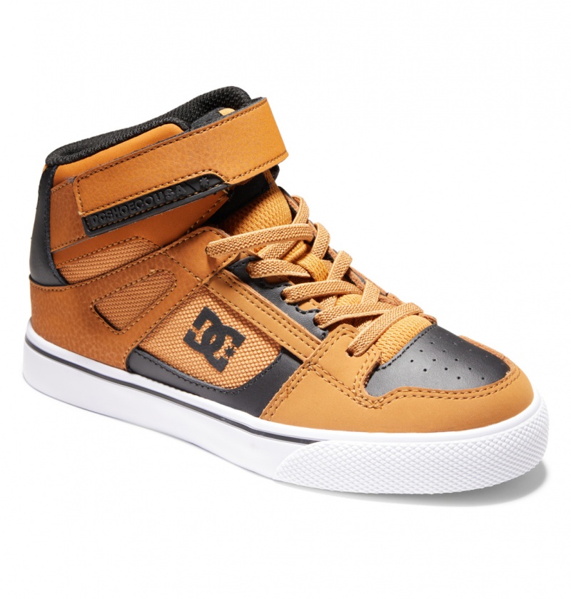 Wheat / Black DC Shoes Pure High-Top EV - High-Top Leather Shoes | 960UJPFLZ