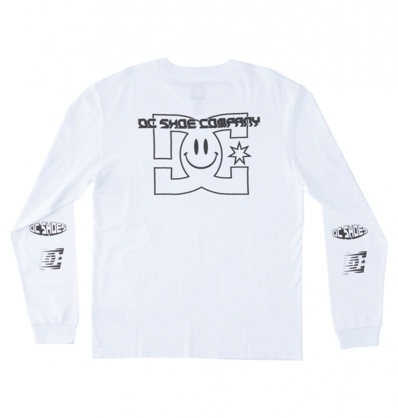 White DC Shoes All Smiles - Long Sleeve T-Shirt | 648AHWDPQ