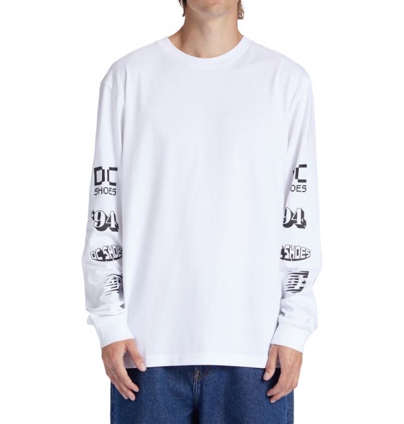 White DC Shoes All Smiles - Long Sleeve T-Shirt | 648AHWDPQ