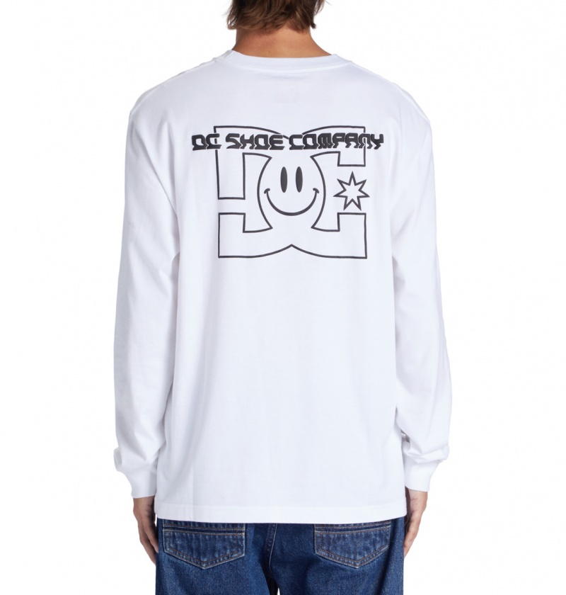 White DC Shoes All Smiles - Long Sleeve T-Shirt | 648AHWDPQ