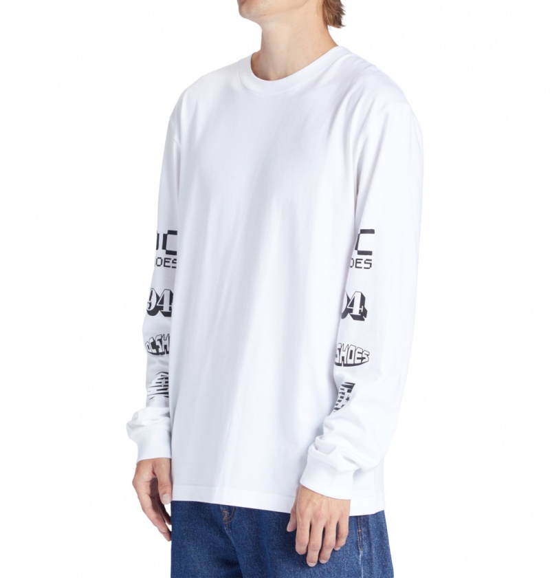 White DC Shoes All Smiles - Long Sleeve T-Shirt | 648AHWDPQ