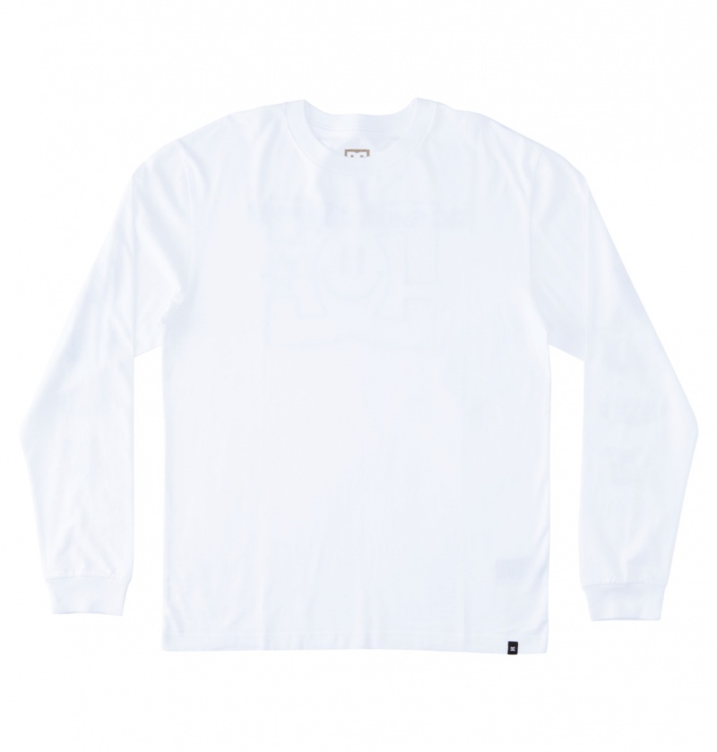 White DC Shoes All Smiles - Long Sleeve T-Shirt | 648AHWDPQ