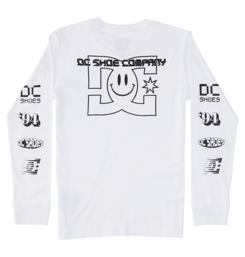 White DC Shoes All Smiles - Long Sleeve T-Shirt 10-16 | 765EKRUWP