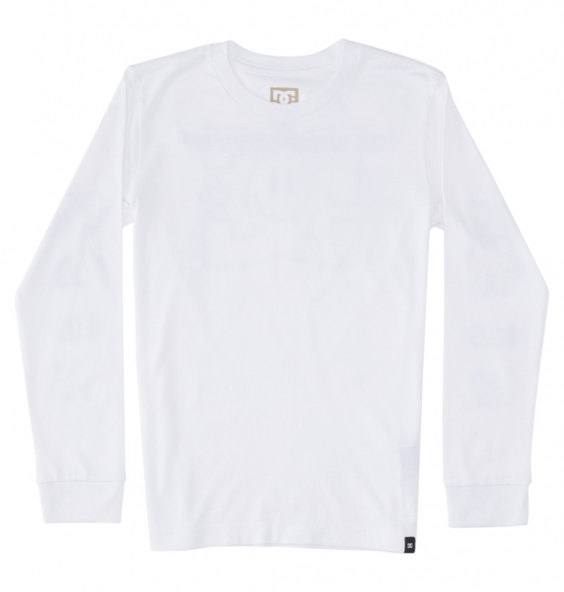 White DC Shoes All Smiles - Long Sleeve T-Shirt 10-16 | 765EKRUWP