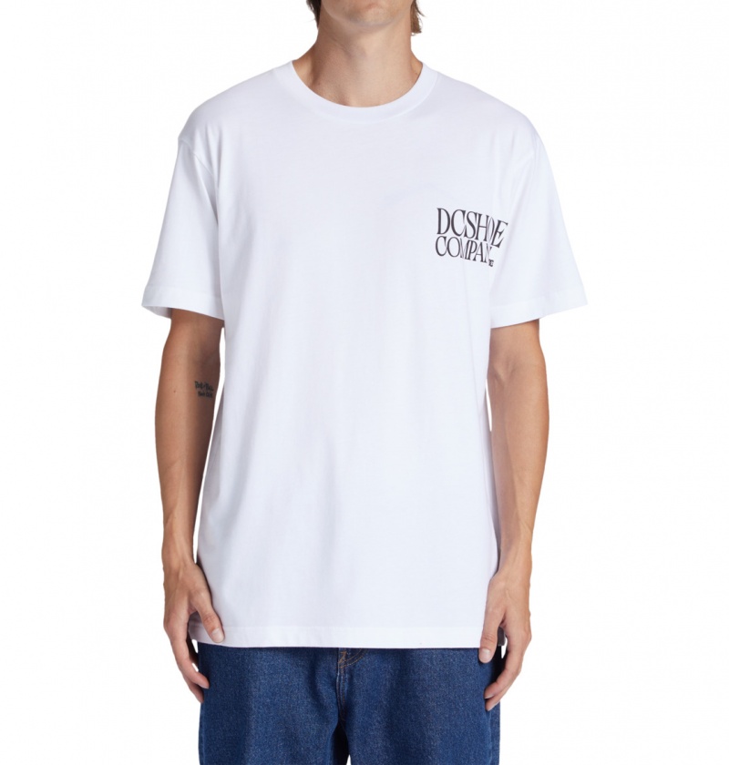 White DC Shoes Decline - T-Shirt | 059WPRTKH