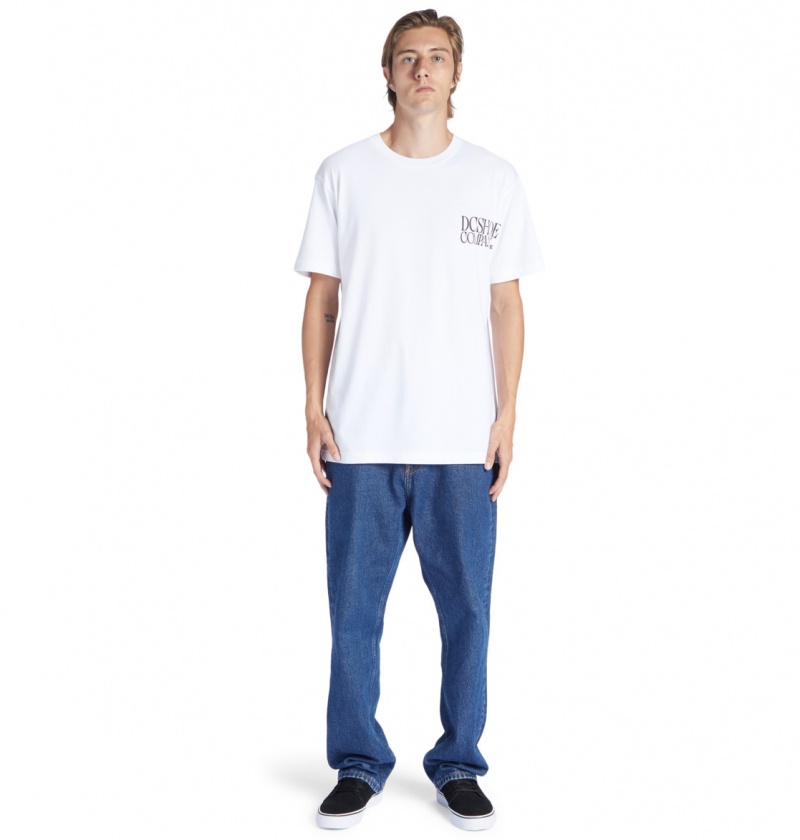 White DC Shoes Decline - T-Shirt | 059WPRTKH