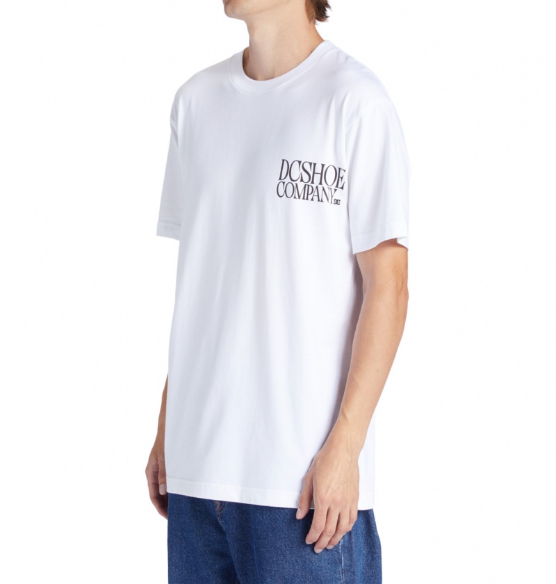 White DC Shoes Decline - T-Shirt | 059WPRTKH