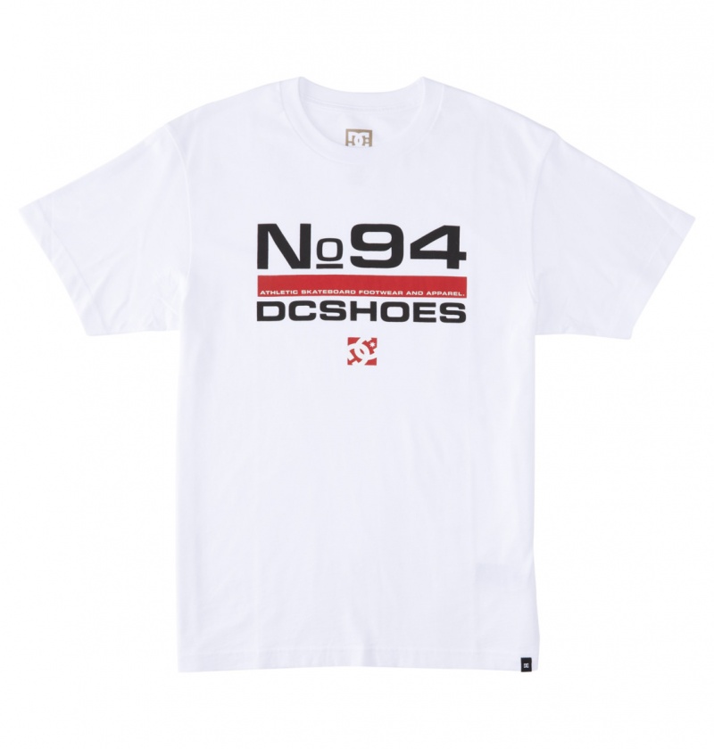 White DC Shoes Nine Four - T-Shirt | 032HPMOQC