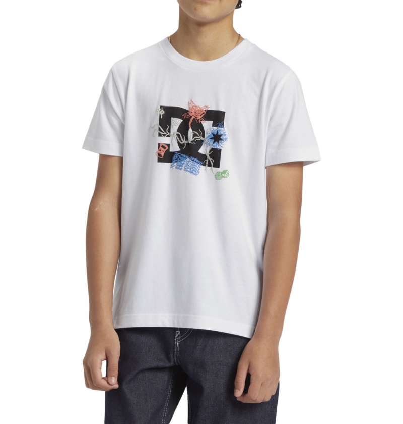 White DC Shoes Scribble - T-Shirt 8-16 | 769JWVNUT