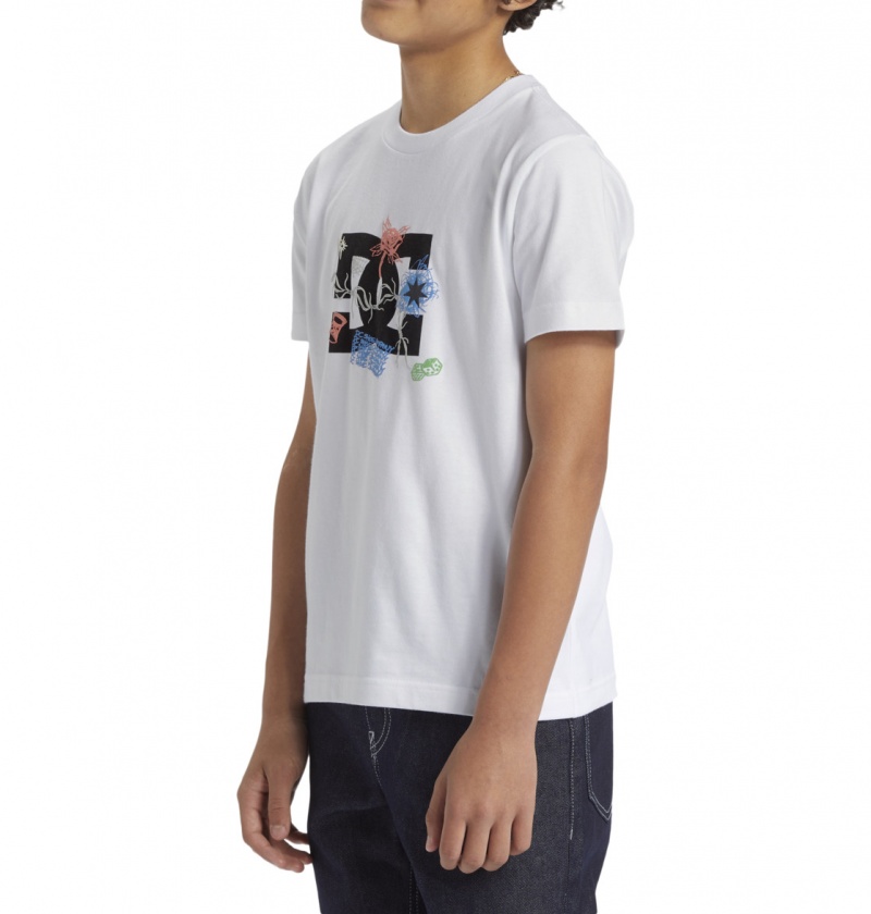 White DC Shoes Scribble - T-Shirt 8-16 | 769JWVNUT