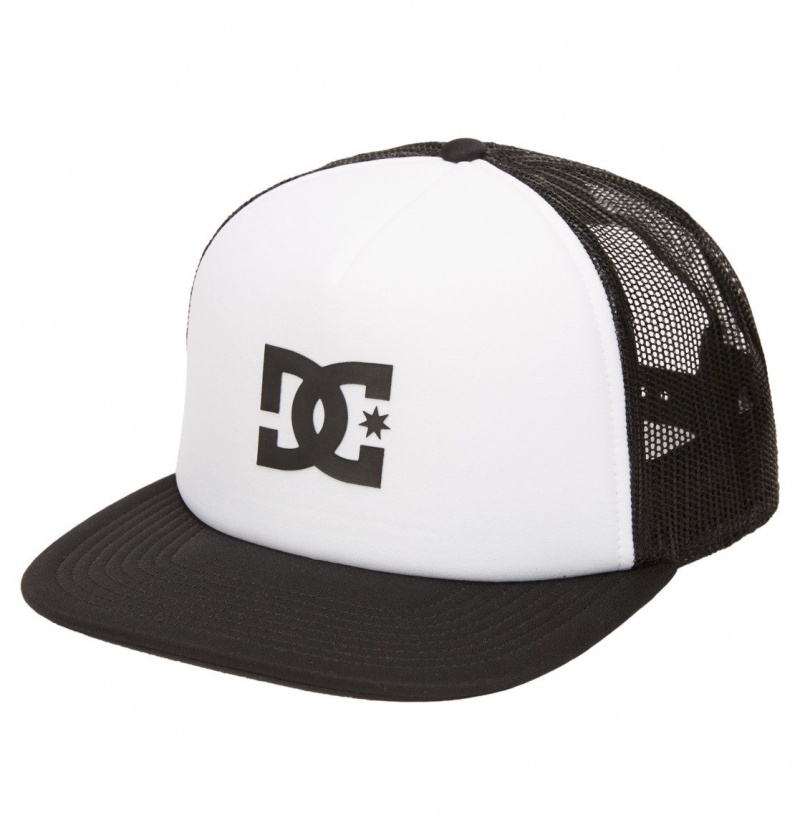 White / Black DC Shoes Gas Station - Trucker Cap | 521LEUNHW