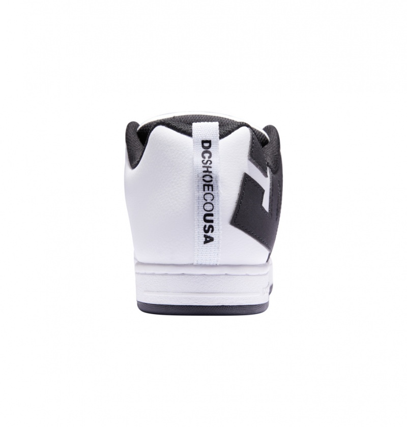 White / Black / Black DC Shoes Court Graffik - Leather Shoes | 495FZPDVC