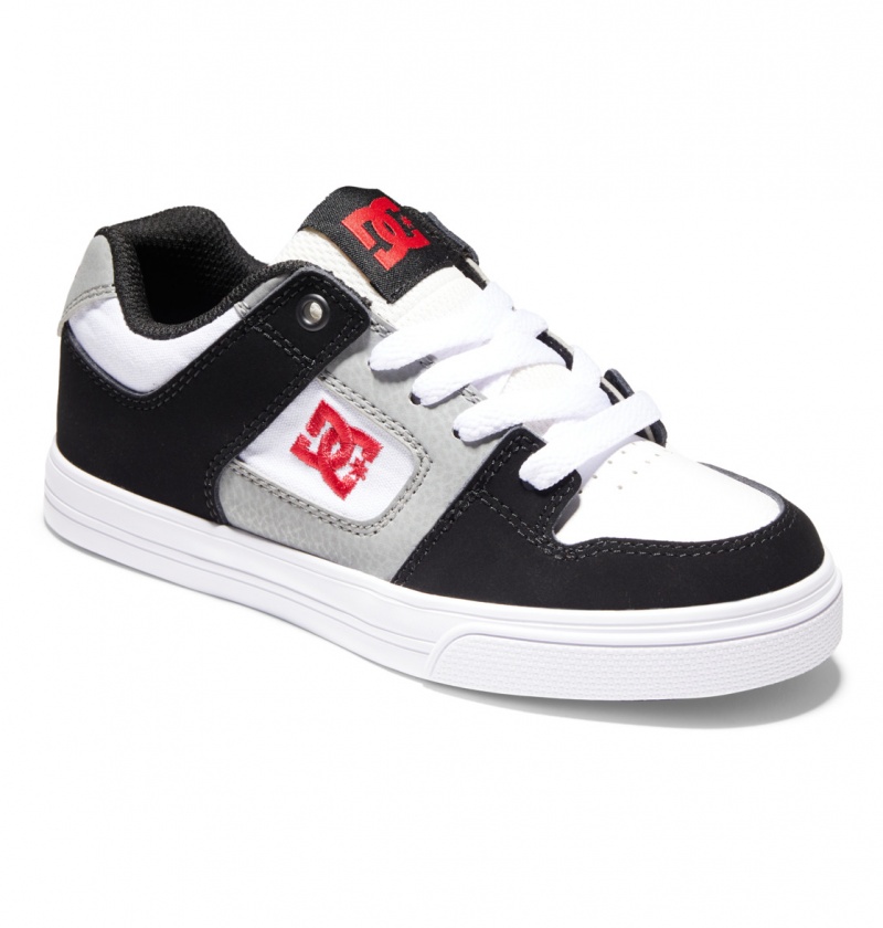 White / Black / Red DC Shoes Pure - Leather Shoes | 204NDRMKO