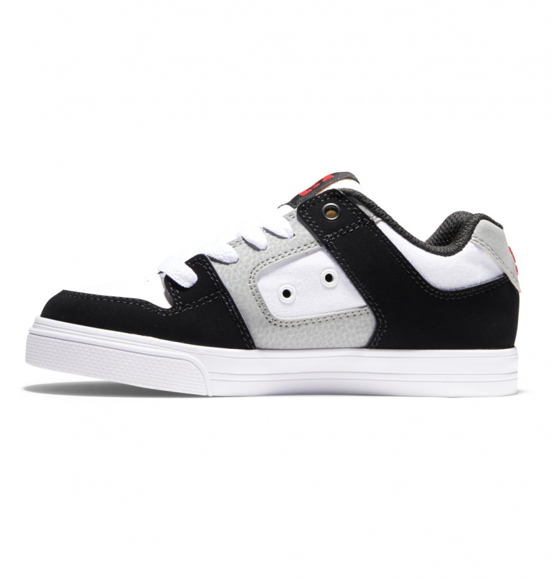 White / Black / Red DC Shoes Pure - Leather Shoes | 204NDRMKO