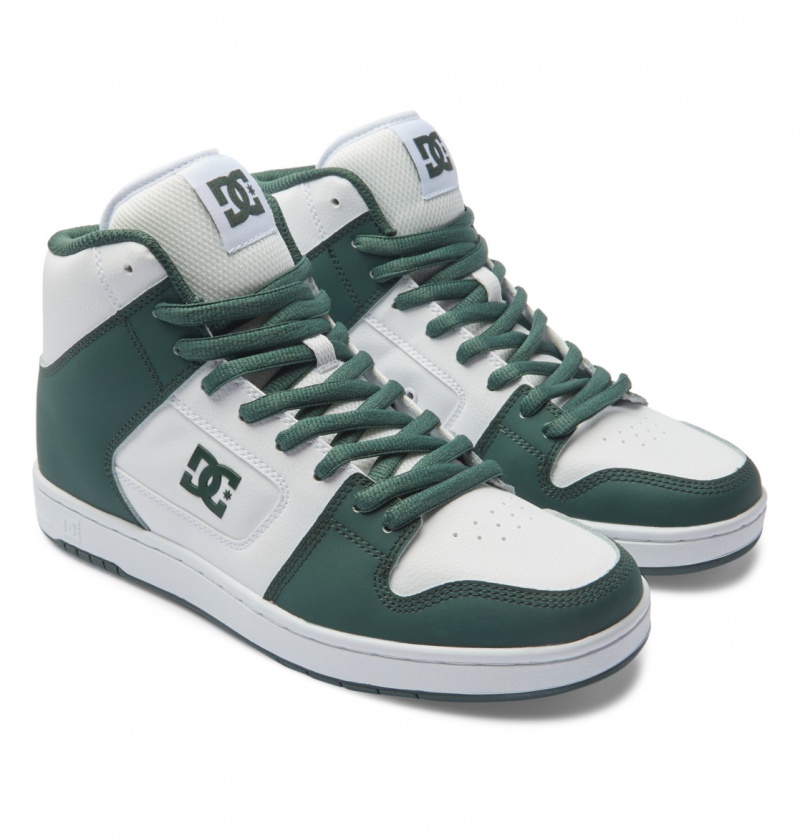 White / Dark Olive DC Shoes Manteca 4 Hi - High-Top Shoes | 290VYNLCW