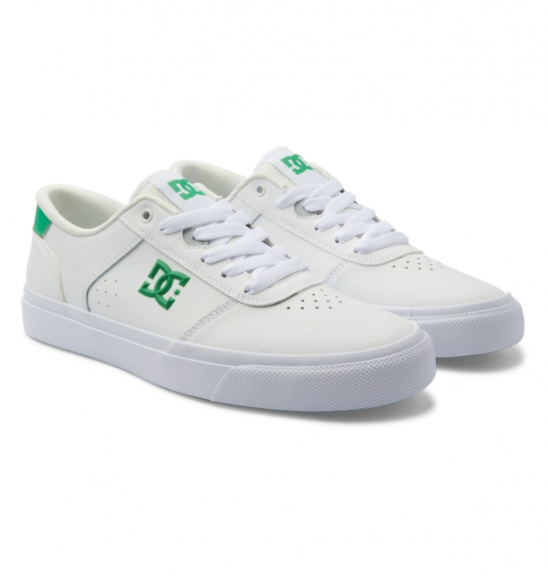 White / Green DC Shoes Teknic - Leather Shoes | 246WGPDFL