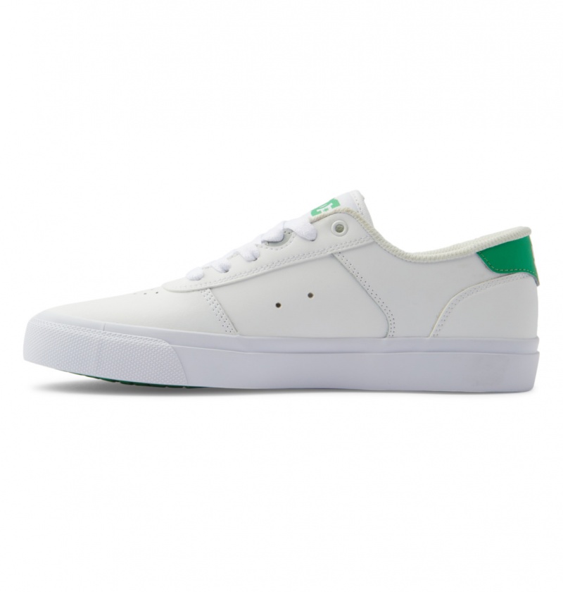 White / Green DC Shoes Teknic - Leather Shoes | 246WGPDFL