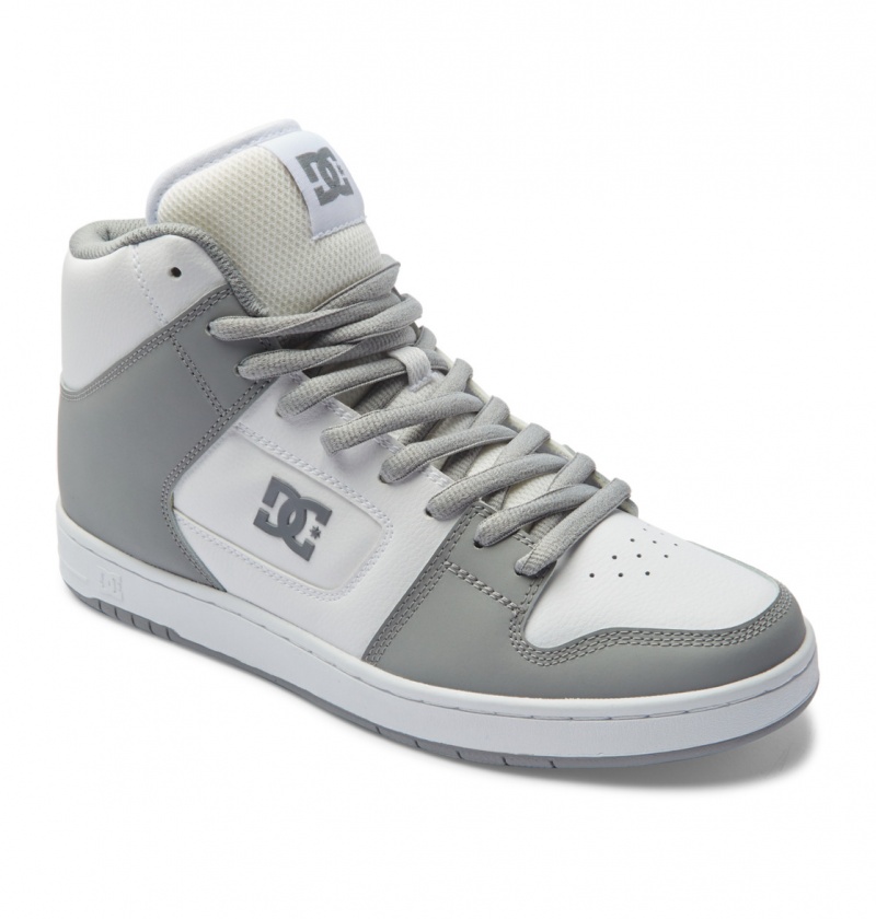 White / Grey DC Shoes Manteca 4 Hi - High-Top Shoes | 963GQVRFY