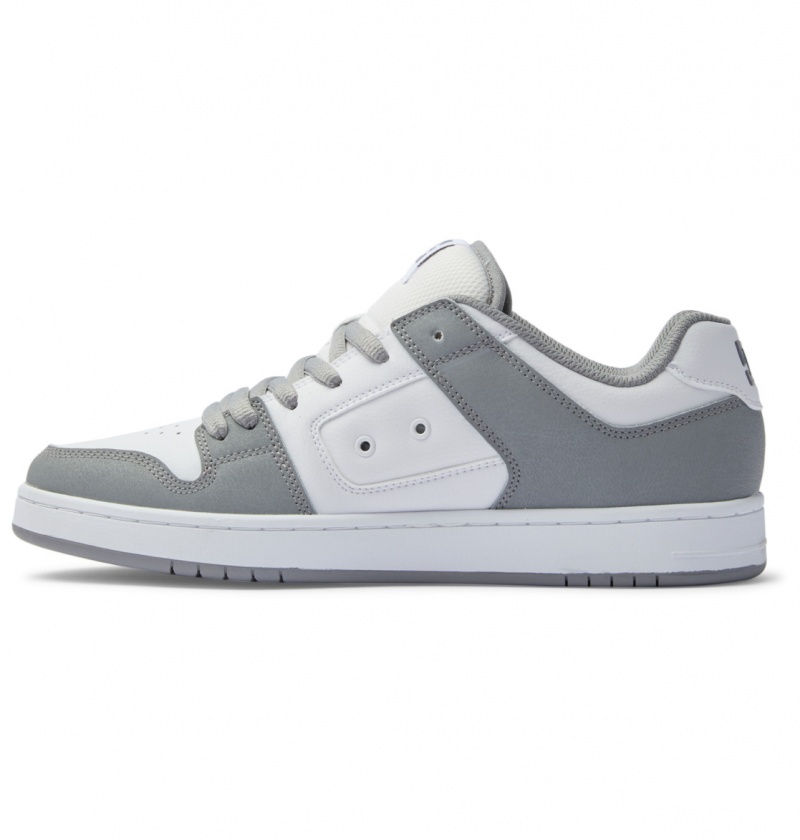 White / Grey DC Shoes Manteca - Leather Shoes | 892JWHEMQ