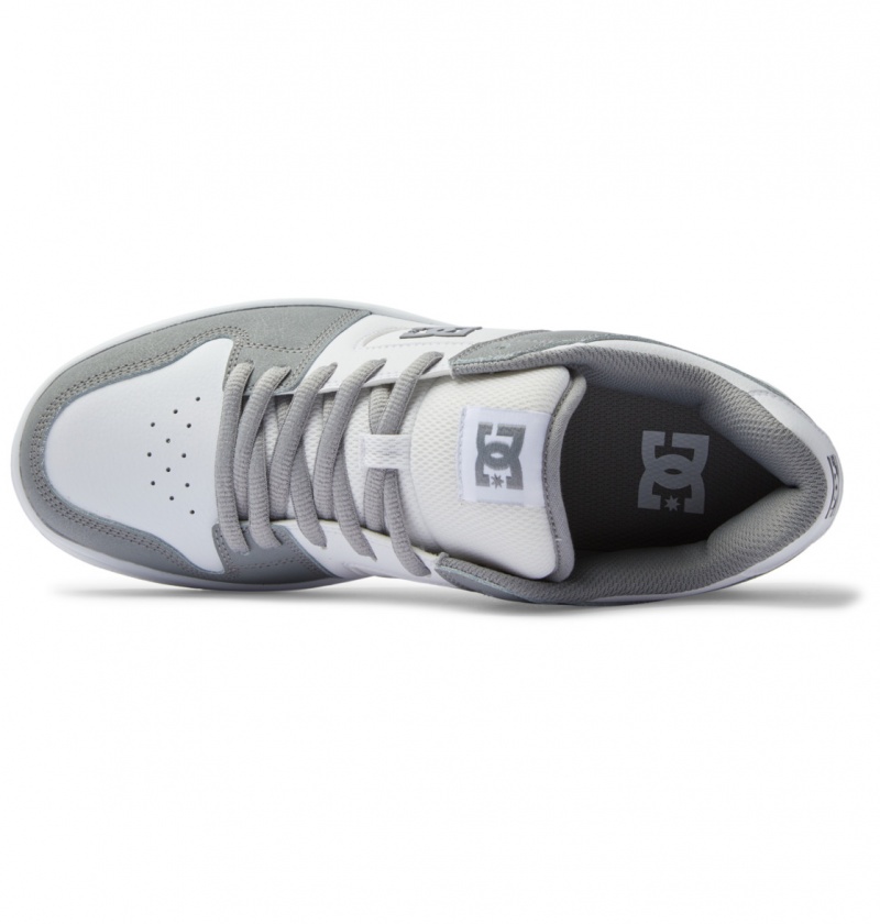 White / Grey DC Shoes Manteca - Leather Shoes | 892JWHEMQ