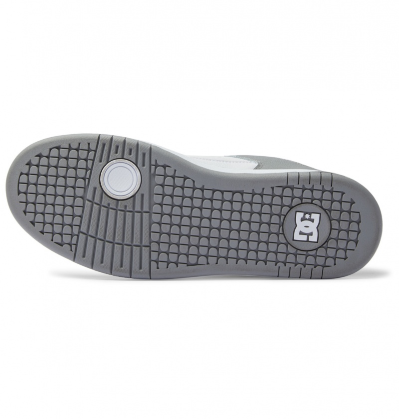 White / Grey DC Shoes Manteca - Leather Shoes | 892JWHEMQ