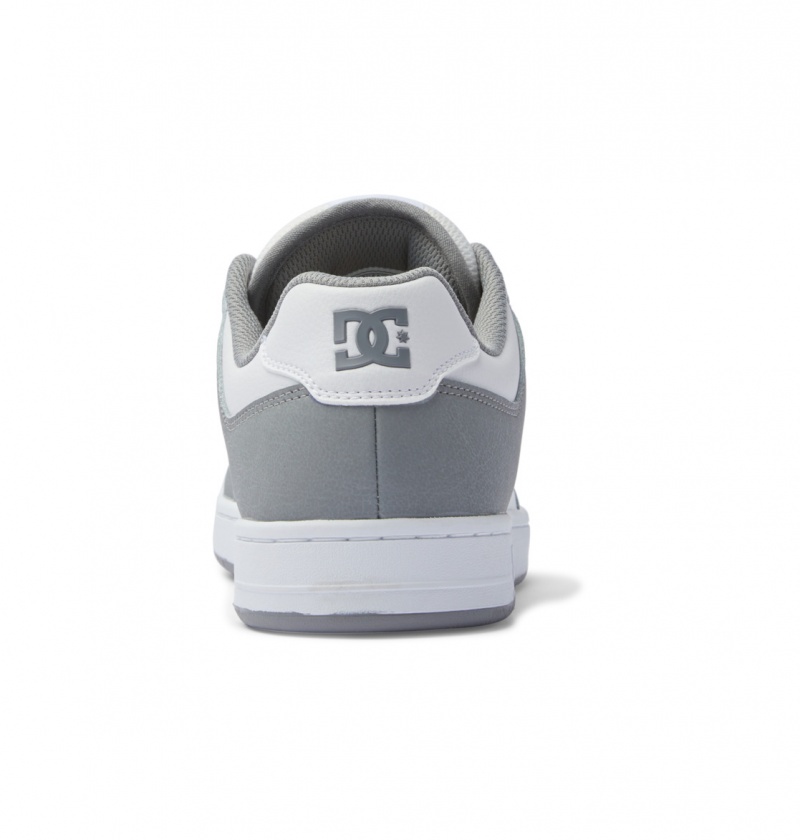 White / Grey DC Shoes Manteca - Leather Shoes | 892JWHEMQ