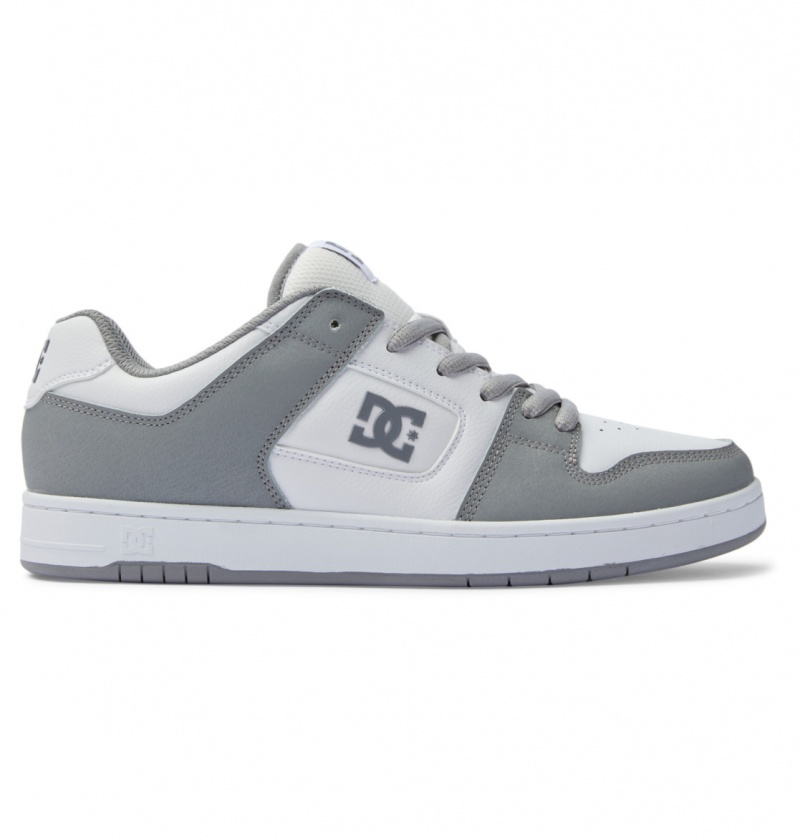 White / Grey DC Shoes Manteca - Leather Shoes | 892JWHEMQ