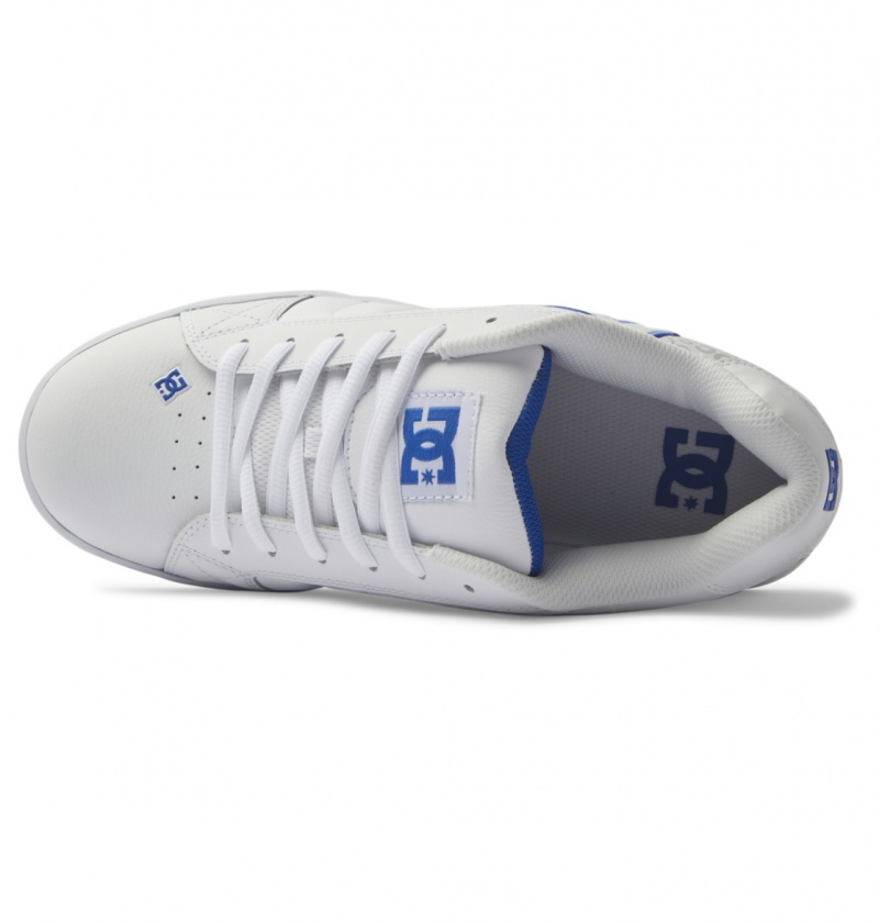 White / Grey / Blue DC Shoes Net - Leather Shoes | 904HEJBNC