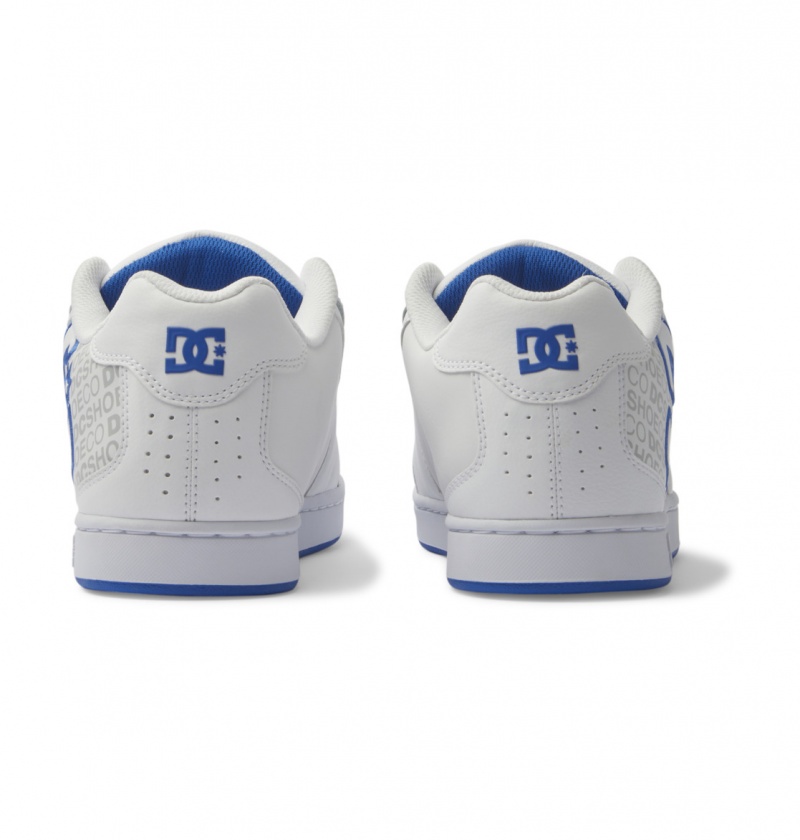 White / Grey / Blue DC Shoes Net - Leather Shoes | 904HEJBNC