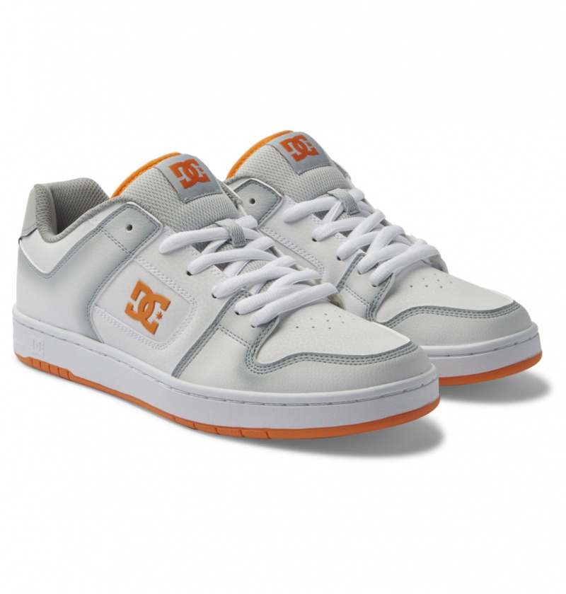 White / Grey / Orange DC Shoes Manteca SE - Leather Shoes | 576SAWJNC