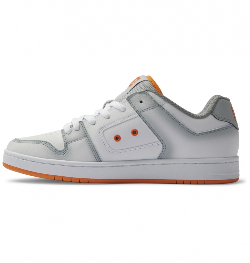 White / Grey / Orange DC Shoes Manteca SE - Leather Shoes | 576SAWJNC