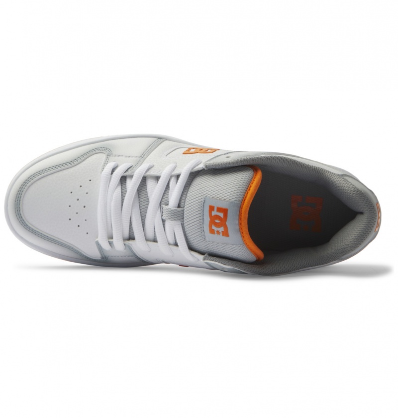 White / Grey / Orange DC Shoes Manteca SE - Leather Shoes | 576SAWJNC