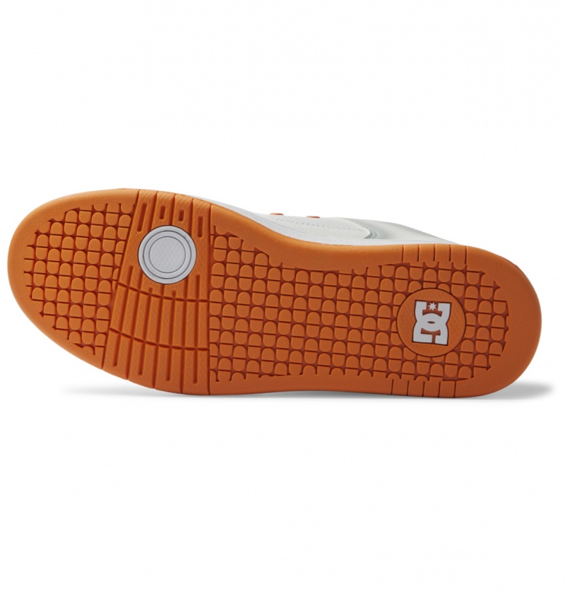 White / Grey / Orange DC Shoes Manteca SE - Leather Shoes | 576SAWJNC