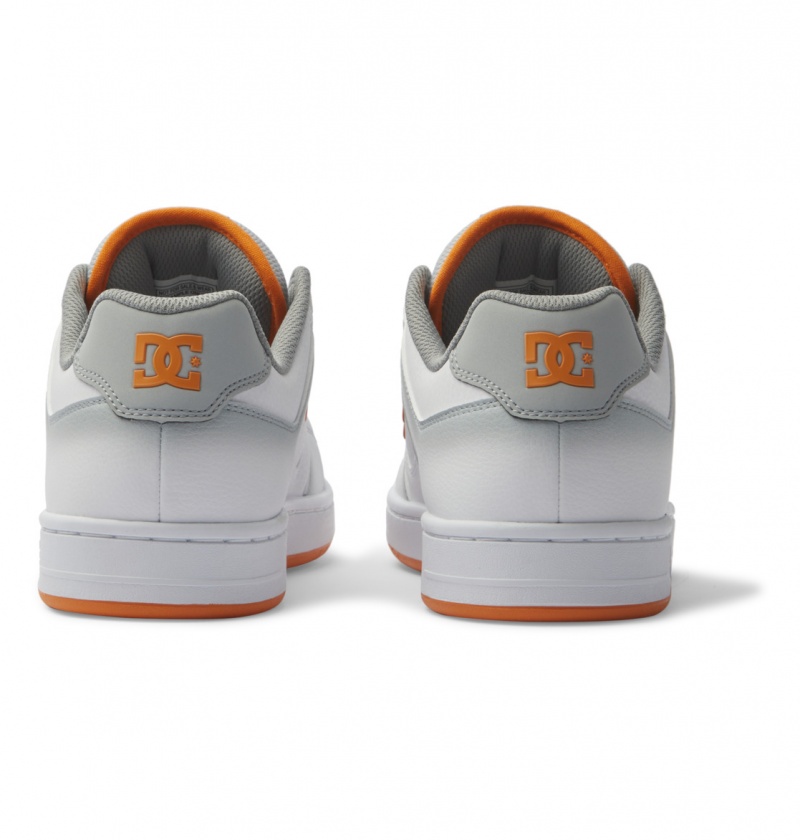 White / Grey / Orange DC Shoes Manteca SE - Leather Shoes | 576SAWJNC