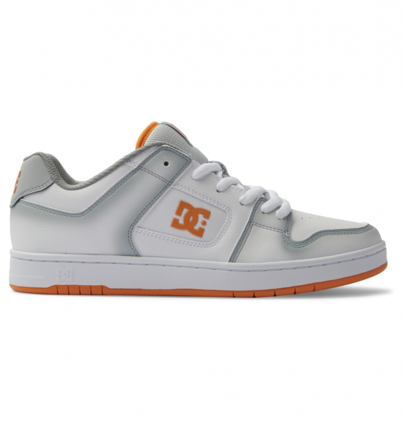 White / Grey / Orange DC Shoes Manteca SE - Leather Shoes | 576SAWJNC