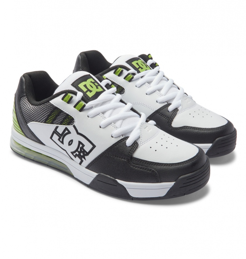 White / Lime DC Shoes Versatile - Skate Shoes | 493KPHYLB