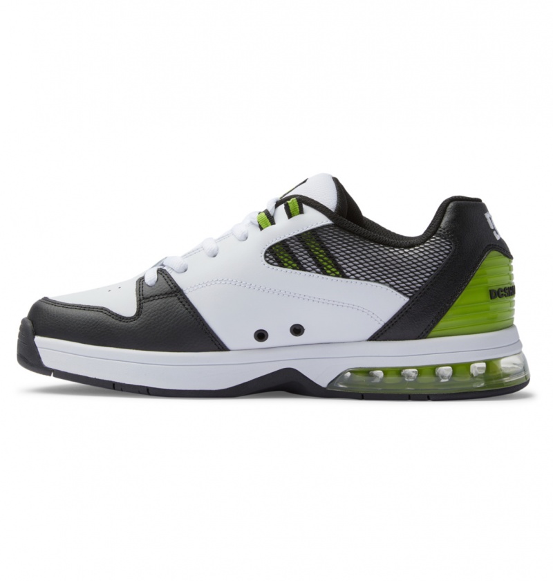 White / Lime DC Shoes Versatile - Skate Shoes | 493KPHYLB