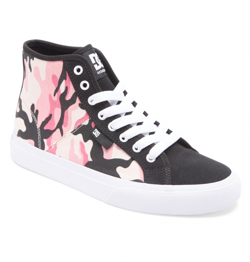 White / Pink Camo DC Shoes Manual - High-Top Shoes | 574HEULCM